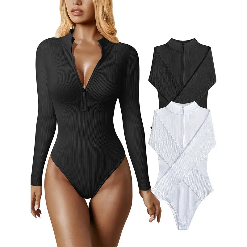 OQQ Women 2 Piece Bodysuits 