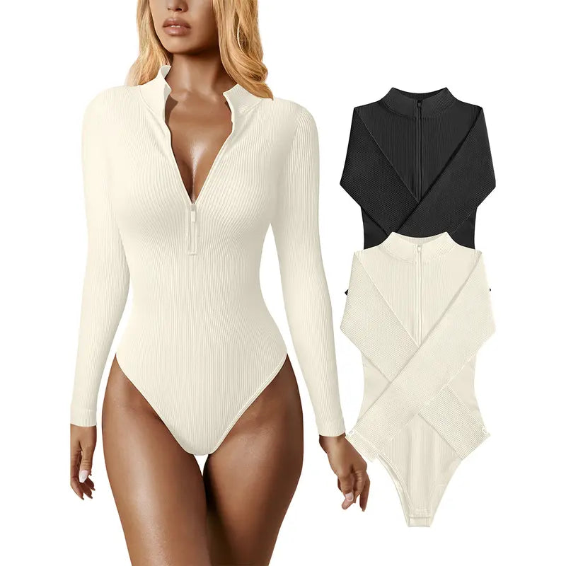 OQQ Women 2 Piece Bodysuits 