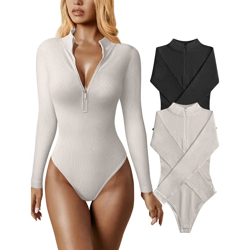 OQQ Women 2 Piece Bodysuits 