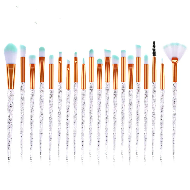 20Pcs Diamond Makeup Brushes Set Powder Foundation Blush Blending Eye Shadow Lip Cosmetic Beauty Make up Brush Pincel Maquiagem