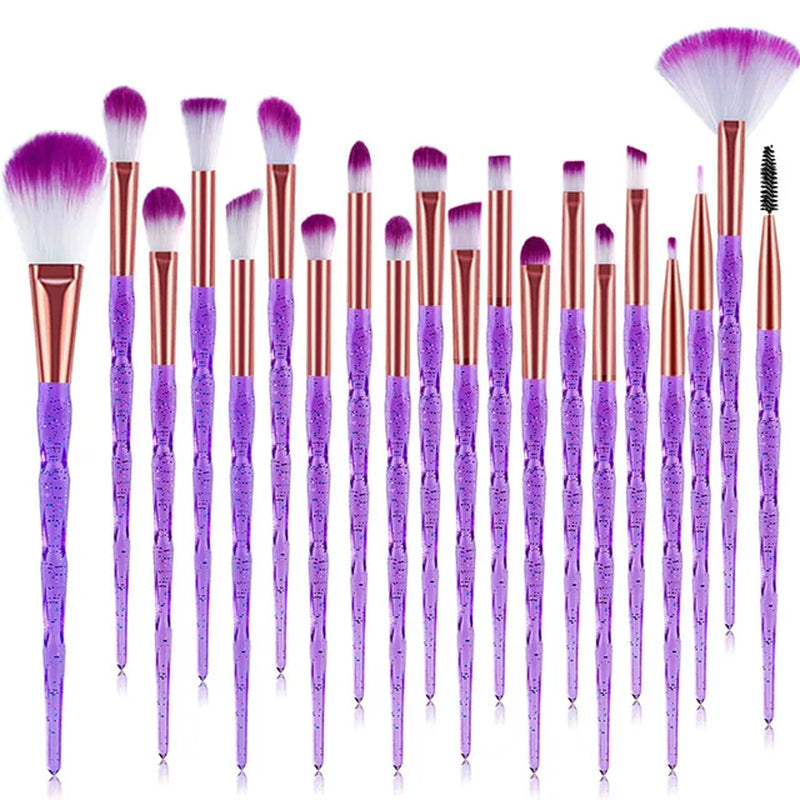 20Pcs Diamond Makeup Brushes Set Powder Foundation Blush Blending Eye Shadow Lip Cosmetic Beauty Make up Brush Pincel Maquiagem