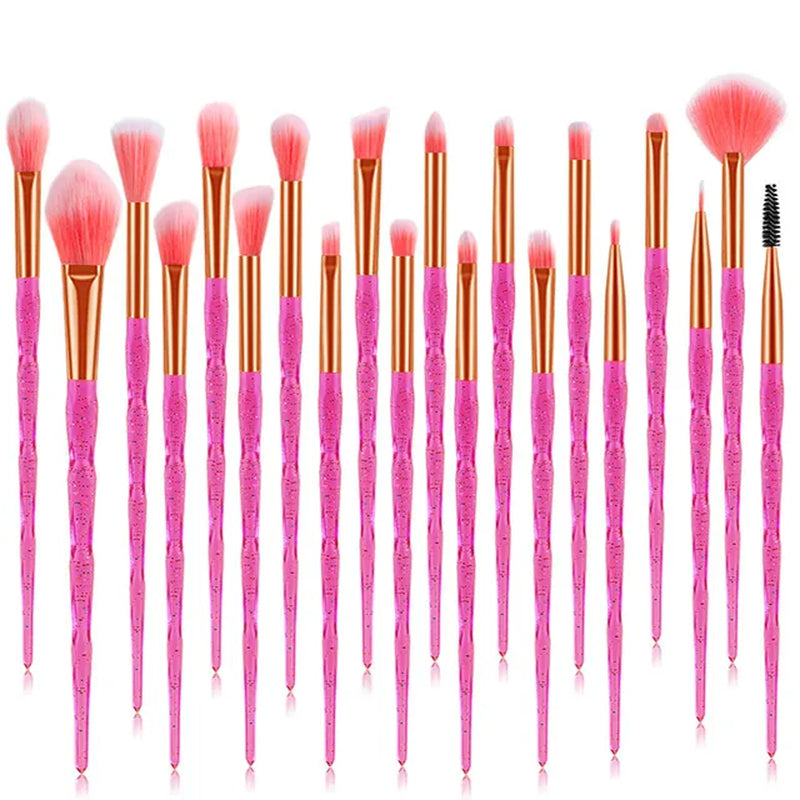 20Pcs Diamond Makeup Brushes Set Powder Foundation Blush Blending Eye Shadow Lip Cosmetic Beauty Make up Brush Pincel Maquiagem