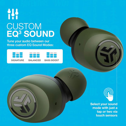 Jlab Go Air True Wireless Bluetooth Earbuds + Charging Case, Green, Dual Connect, IP44 Sweat Resistance, Bluetooth 5.0 Connection