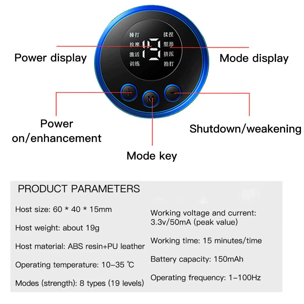 LCD Display EMS Neck Stretcher Electric Massager 