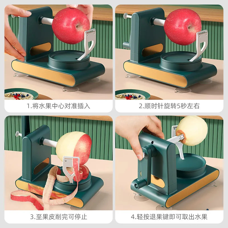 Home Multi-Fruit Peeler Hand Cranked Apple Peeler Home Fruit Peeler Machine with Apple Slicer Corer Cutter for Kitchen